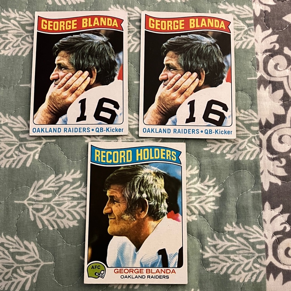 George Blanda VINTAGE 3 Football Cards - Oakland raiders 1975